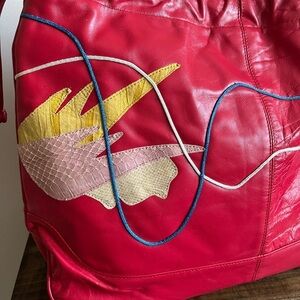 Bags | Stylish Red Leather Shoulder Bag | Poshmark